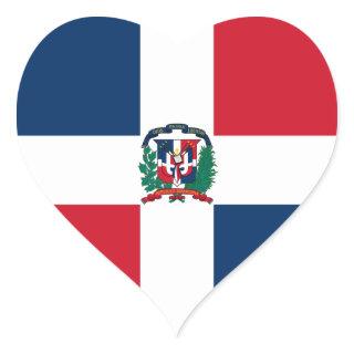 Dominican Republic Flag Heart Sticker