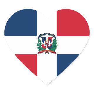 Dominican Republic Flag Heart Sticker