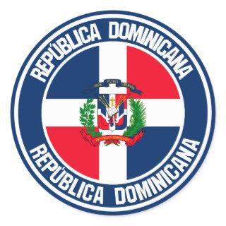 Dominican Republic Round Emblem Classic Round Sticker