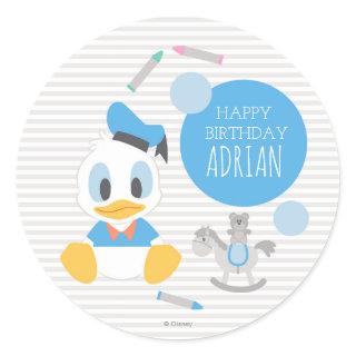 Donald Duck | First Birthday Classic Round Sticker