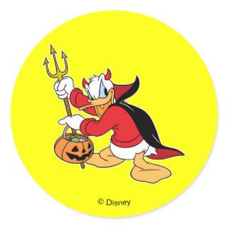 Donald Duck in Devil Costume Classic Round Sticker