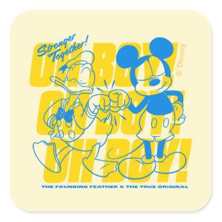 Donald Duck & Mickey Fist Bump Oh Boy! Square Sticker