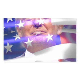 donald trump american flag rectangular sticker