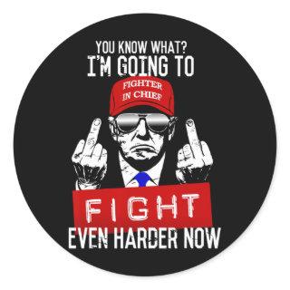 Donald Trump Middle Finger Flipping Off Pro Republ Classic Round Sticker