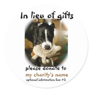 Donations in Lieu of Gifts Classic Round Sticker