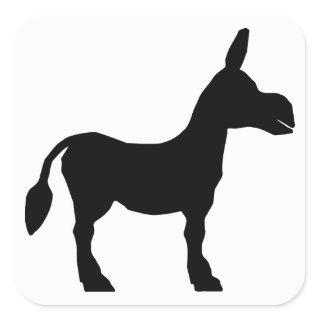Donkey Silhouette Square Sticker