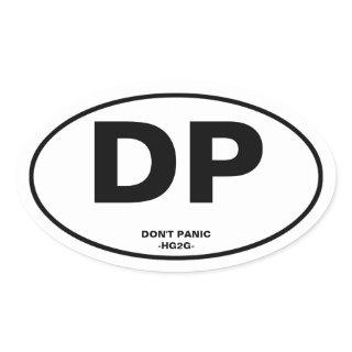 Don't Panic Oval Sticker