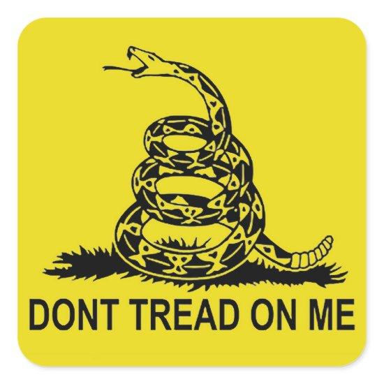 DON'T TREAD ON ME 2ND AMENDMENT UNITED STATES SQUARE STICKER