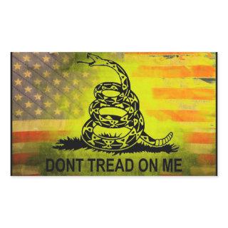 Don't Tread On Me Gadsden Flag American Flag Rectangular Sticker