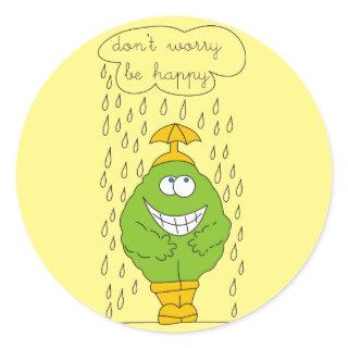 Don't Worry Be Happy Circle Stickers