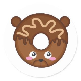 Donut animal cute classic round sticker