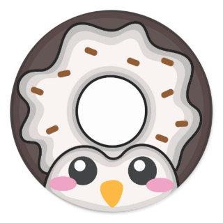 Donut animal cute classic round sticker