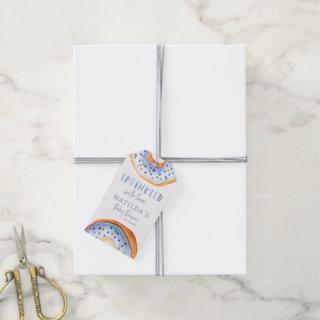 donut baby shower blue thank you modern gift tags