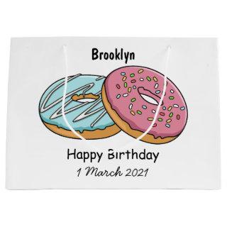 Donut cartoon illustration  large gift bag