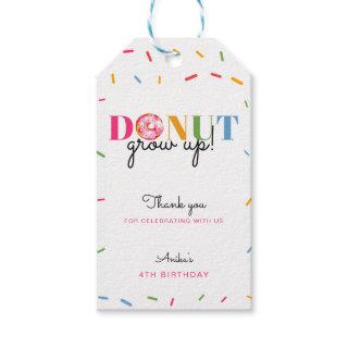 Donut Grow up Cute sprinkles birthday watercolor Gift Tags