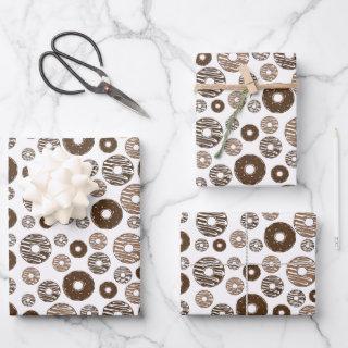 Donut Pattern, Chocolate Donuts, Caramel Donuts  Sheets