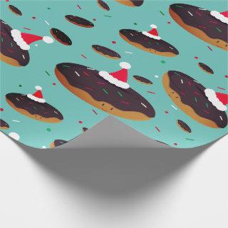 Donut Santa Hats Pattern Christmas