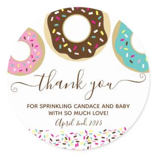 Donut Sprinkled With Love Baby Sprinkle Thank You Classic Round Sticker