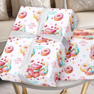 Donut Sweet Cute Colorful Pink Girl Birthday Name