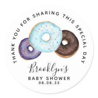 Donuts Baby Shower Thank You    Classic Round Sticker