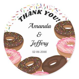Donuts with Sprinkles Thank You Classic Round Sticker