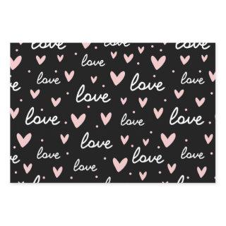 Doodle pink heart love pattern black background  sheets