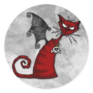 doom kitty classic round sticker