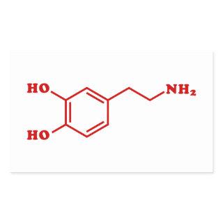 Dopamine Molecular Chemical Formula Rectangular Sticker