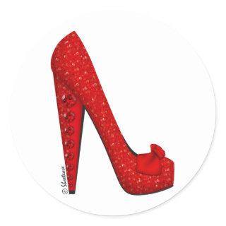 Dorothy Ruby Pump Classic Round Sticker