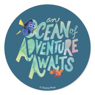 Dory & Nemo | An Ocean of Adventure Awaits Classic Round Sticker