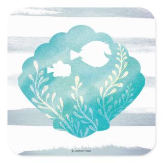 Dory & Nemo | Watercolor Shell Graphic Square Sticker