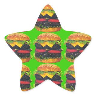 Double Deluxe Hamburger with Cheese Star Sticker