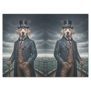 Double Elegant Victorian Steampunk Lab Dog Art Tissue Paper