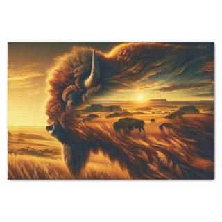 Double Exposure American Plains Bison Tissue Paper
