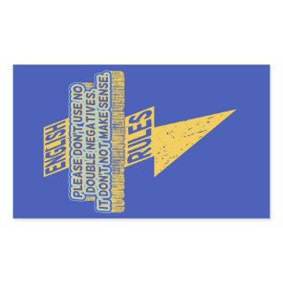 Double negative English language literacy Rectangular Sticker