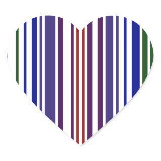 Double Rainbow Barcode Heart Sticker