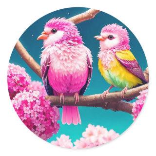 Double Trouble in Pink Classic Round Sticker