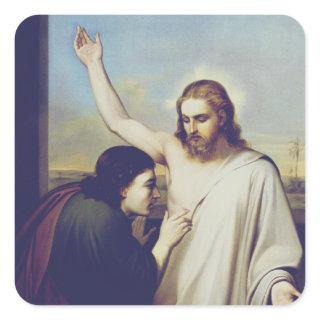 Doubting Saint Thomas by Silvestro Lega Square Sticker
