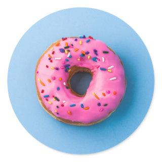 Doughnut photo blue and pink modern design Sticker