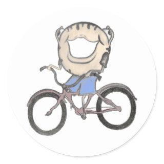 Doughnut Riding a Bicycle Classic Round Sticker