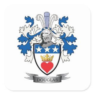 Douglas Family Crest Coat of Arms Square Sticker
