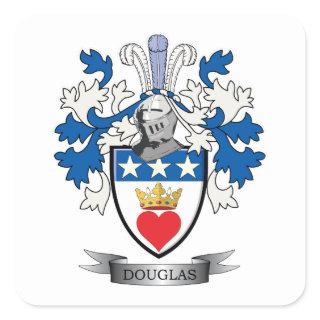 Douglas Family Crest Coat of Arms Square Sticker