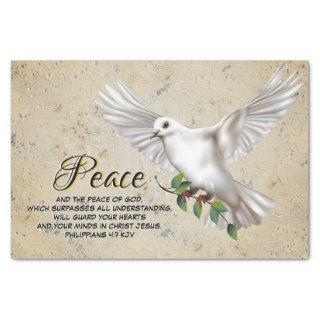 Dove of Peace Personalized Scripture Verse Tissue Paper
