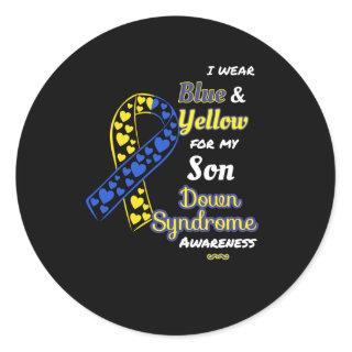 Down Syndrome Awareness For Son Classic Round Sticker