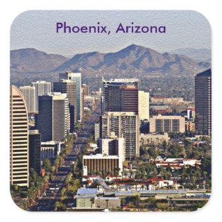 Downtown View of Phoenix, Arizona Square Sticker