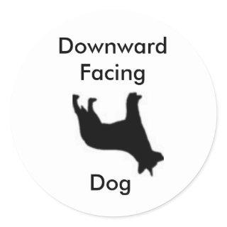 Downward Facing Dog Classic Round Sticker