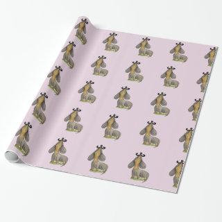 Doxie dog Mustache dachshund pink Paper Gift Wrap