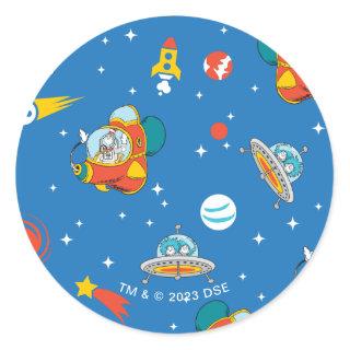 Dr. Seuss | Cat in the Hat Space Pattern Classic Round Sticker
