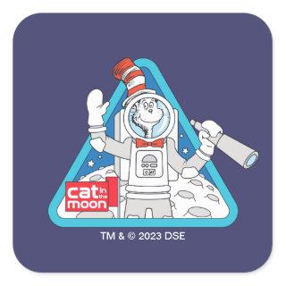 Dr. Seuss | Cat in the Moon Outer Space Graphic Square Sticker