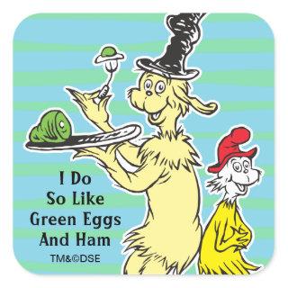 Dr. Seuss | Green Eggs and Ham | Friend & Sam-I-Am Square Sticker